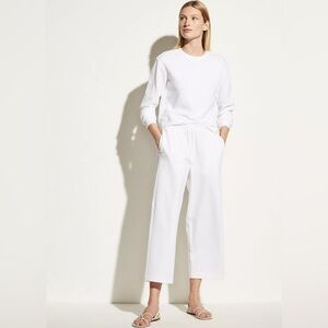 Vince Size Small White Cropped Wide Leg Pull On Pant